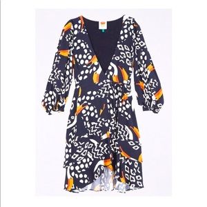 Farm Rio Toucan wrap dress M NWOT